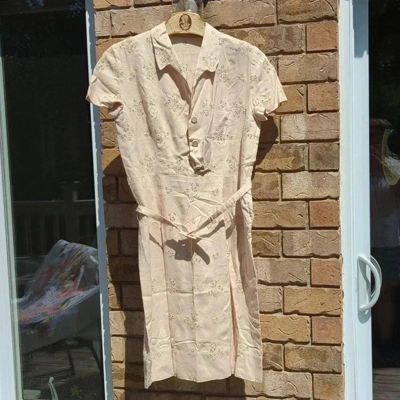 Vintage Dresses & Skirts - Mediterranean  Vintage Linen Dress